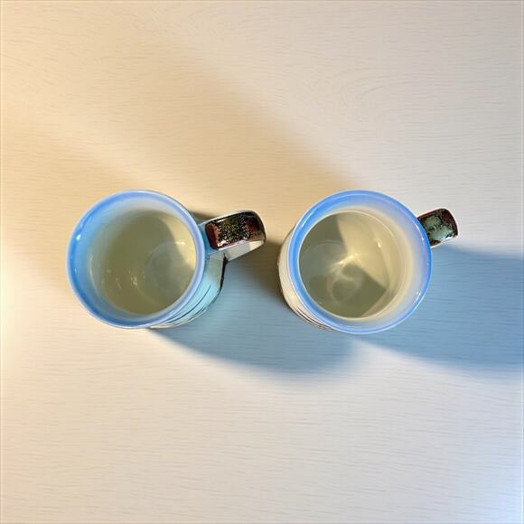 Vintage Otagiri Lighthouse Mugs-Pair-Hand Painted-Seaside Pottery-Coastal-Japan - Picture 5 of 8